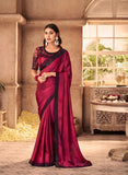 MAGENTA  AND BLACK COMBINATION NIRMANA DESIGNER SAREE FOR WOMEN -NIRM001DSB