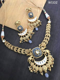 NITYA, ELEGANT DESIGNER KUNDAN NECKLACE SET FOR WOMEN -MOE001NSWN