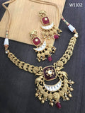 NITYA, ELEGANT DESIGNER KUNDAN NECKLACE SET FOR WOMEN -MOE001NSWN