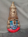 TERRACOTA BALAJI FACE  BEAUTIFULLY HAND PAINTED AND DECORATED WITH STONE WORK BY HAND-SILVI001TBF