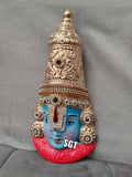 TERRACOTA BALAJI FACE  BEAUTIFULLY HAND PAINTED AND DECORATED WITH STONE WORK BY HAND-SILVI001TBF