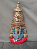 TERRACOTA BALAJI FACE  BEAUTIFULLY HAND PAINTED AND DECORATED WITH STONE WORK BY HAND-SILVI001TBF