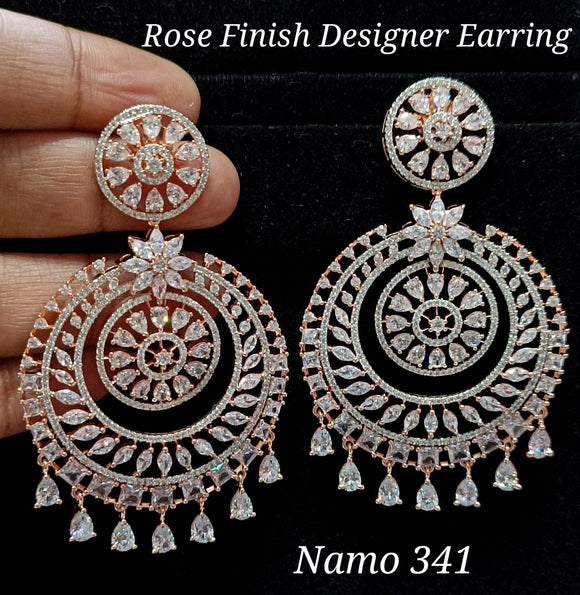 MAYURI , ROSE GOLD FINISH  DANGLING EARRINGS FOR WOMEN -SANDY001RG