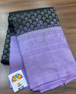 SAMUDRATANAYA,   PURE KANCHI HANDLOOM SOFT SILK SAREE WITH ALLURING RICH PALLU- CUTE MOTIFS ALLOVER  AND  BLOUSE-PRIY001ST