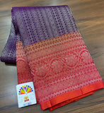 SYRANDRY,   PURE KANCHI HANDLOOM SOFT SILK SAREE WITH ALLURING RICH PALLU- CUTE MOTIFS ALLOVER  AND  BLOUSE-PRIY001S