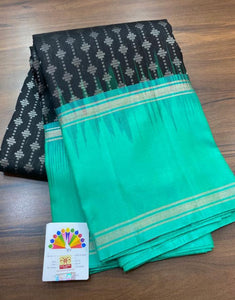 LOKAMATRI ,   PURE KANCHI HANDLOOM SOFT SILK SAREE WITH ALLURING RICH PALLU- CUTE MOTIFS ALLOVER  AND  BLOUSE-PRIY001LB