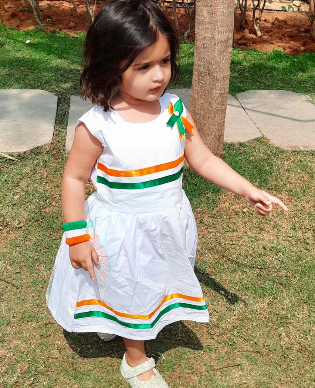 Tricolor dress for cheap baby girl