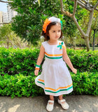 TRICOLOR FROCK FOR LITTLE GIRLS-SKD001TCF