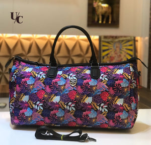 FLORAL DESIGNER WEEKENDER UNISEX TRAVEL DUFFEL BAG-SKD001TDB