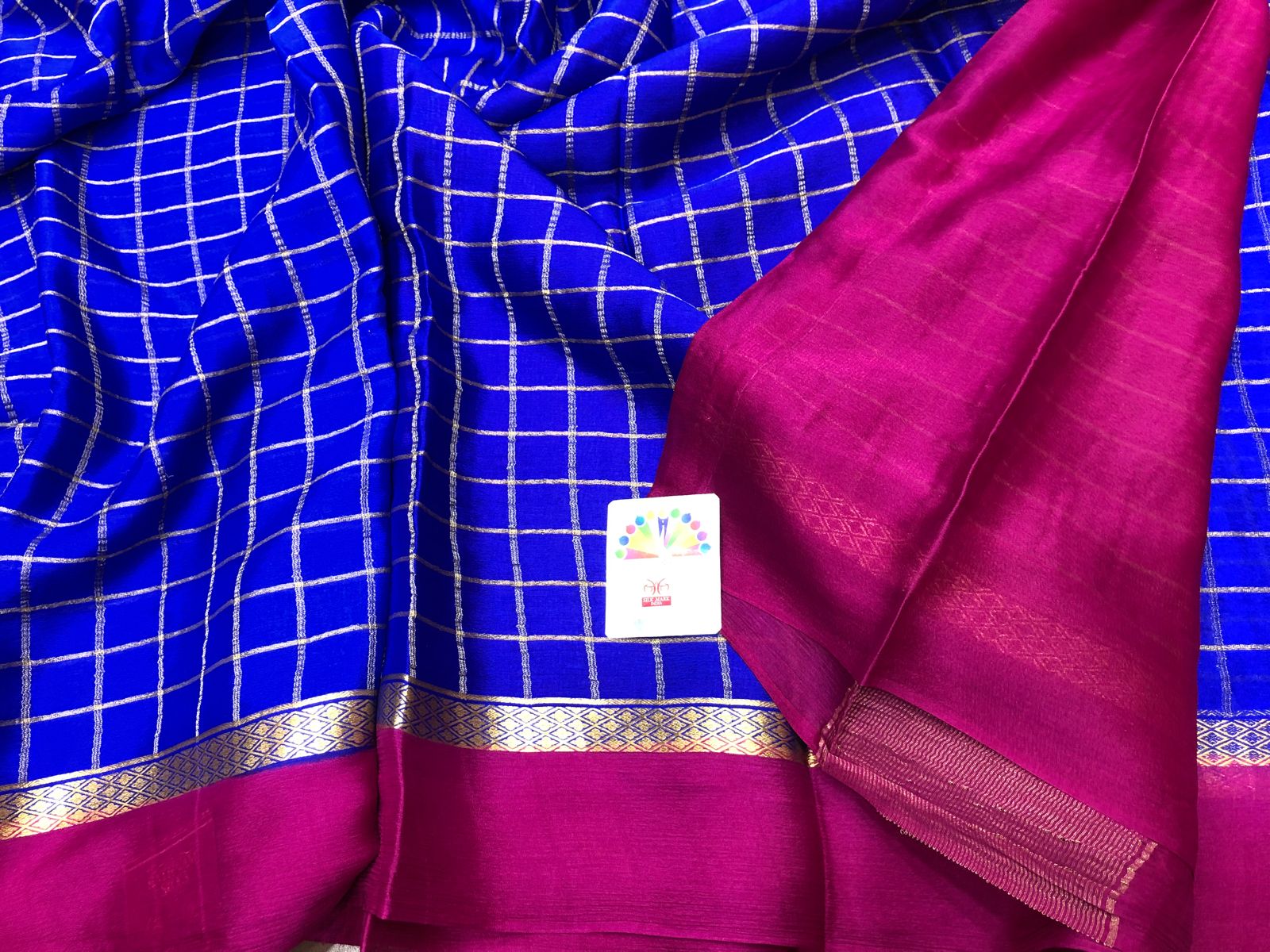 Buy Grubstaker White And Yellow Checked Mysore Silk Saree Online at Best  Prices in India - JioMart.