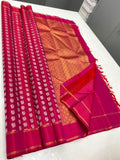 Pankhuri , elegant Pink Kanjeevaram Silk Saree with Weaved Pallu-PRIYAN001PKSS