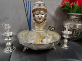 Anushka , elegant German silver Puja Set-SILLU001SC