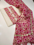 Cotton embroidered Top with Floral Kota Doriya Dupatta-RIDA001KS