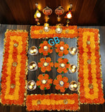 Floral Artificial mat and Accessories for Diwali combo-SHARA001MC