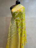 Yellow  Banarasi semi Georgette Saree for Women -FOF001WBGSY