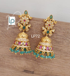 Meenakshi  , elegant matte gold finish jumka for women -LR001MGJB