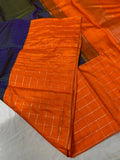 Kanchipuram Pure Handloom korvai silk saree for women -PDS001OB