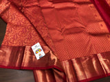 KANCHANA, PURE KANCHEEPURAM HANDLOOM PATTU SILK SAREE WITH BEAUTIFUL ZARI BORDER WITH RICH PALLU AND BLOUSE-PDS001KSB