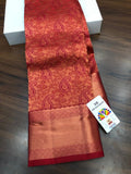 KANCHANA, PURE KANCHEEPURAM HANDLOOM PATTU SILK SAREE WITH BEAUTIFUL ZARI BORDER WITH RICH PALLU AND BLOUSE-PDS001KSB