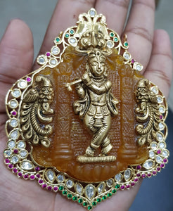 Krishna gold sales pendant design