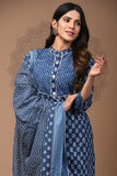 Beautiful earthy Blue Kurta ,Pant and Duppatta for Women-FOF001KPD