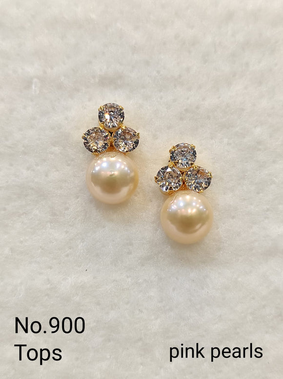 Evergreen Gold with Pearl Stud Earrings | Mangatrai Pearls & Jewellers