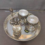 Sindu Bairavi , elegant Full set impressive Antique Finish German Silver Thali Combo Set-SILI001PTS