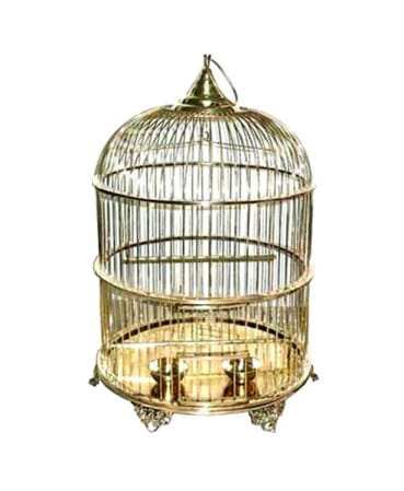 Sold at Auction: Antique brass birdcage on original stand with