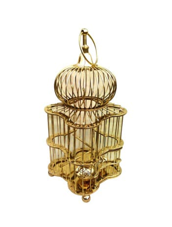 Hexagonal Brass Bird Cage with Fine Polishing-001AO3G –