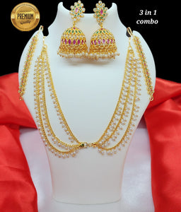 3 in One Combo Earrings Kanchain  for Women-TREND001KCC