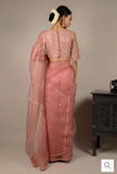 Pink Organza Saree with Gotta work and Satin Lace Borders-SHREE001PS