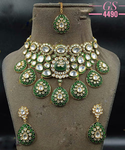 Nirjala , elegant Heavy Bridal Necklace Set  with Maangtikka for Women -NEERA001NS