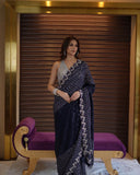 Boutique Wear Designer Double Sequins Work Saree on Georgette with Blouse-SREE001DS