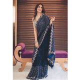 Boutique Wear Designer Double Sequins Work Saree on Georgette with Blouse-SREE001DS