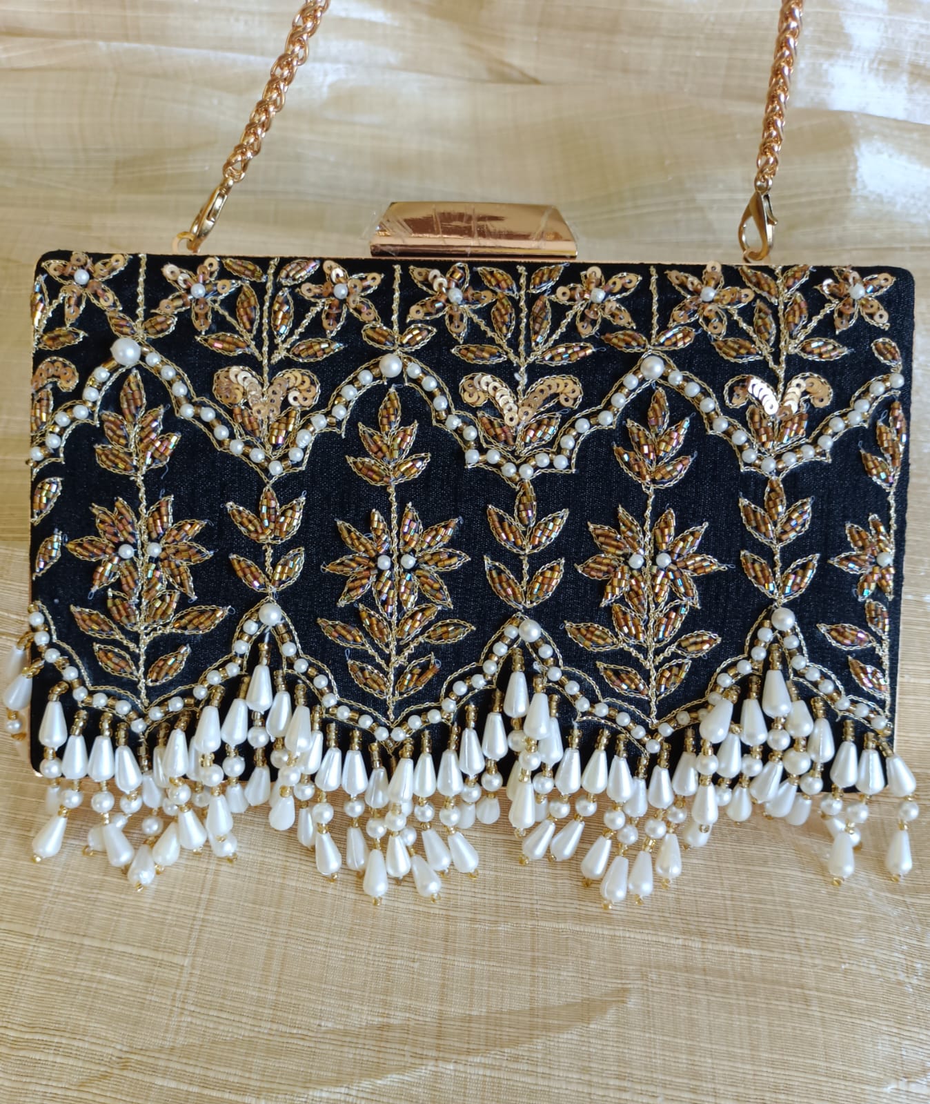 Natural Handmade FoldOver Bohemian Jute Clutch Bag