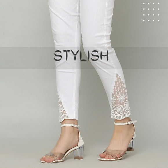 Buy best white cotton pants designs for ladies | Priya Chaudhary