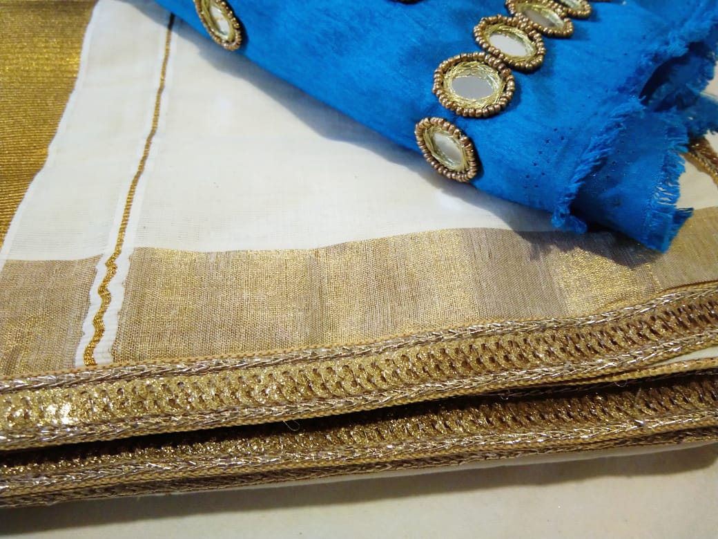 Buy Kerala Cotton Sarees Online in India | UK, USA, Singapore, Australia –  Dailybuyys