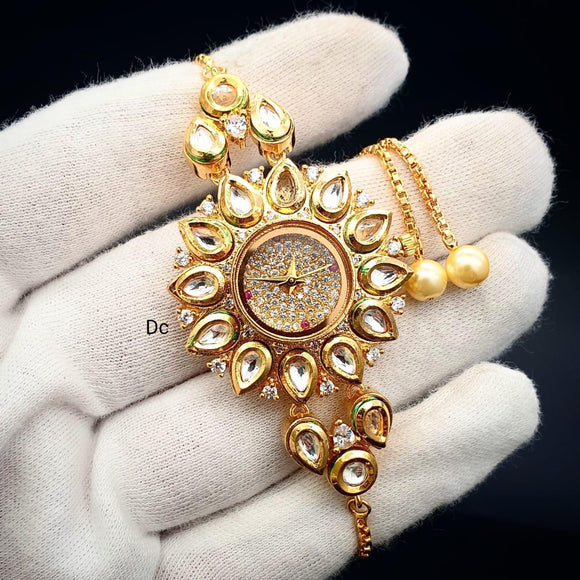 Kundan Traditional Watch For Women, Watch Delivery in Ahmedabad – SendGifts  Ahmedabad