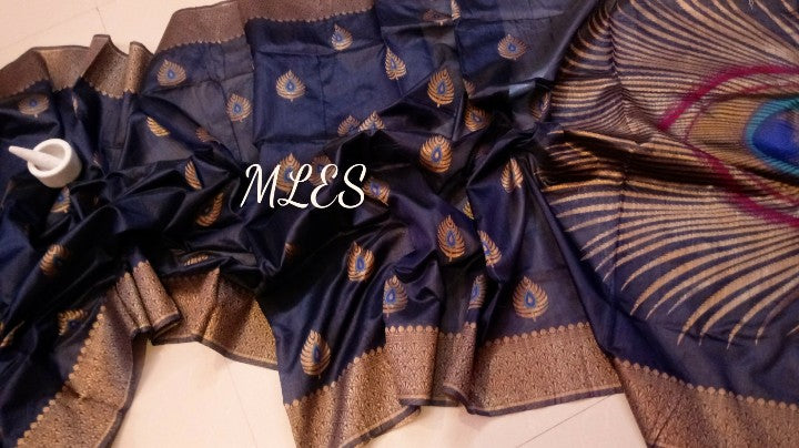 PURE COTTON ZARI MORPANKH OVER ALL STONE WORK SAREE