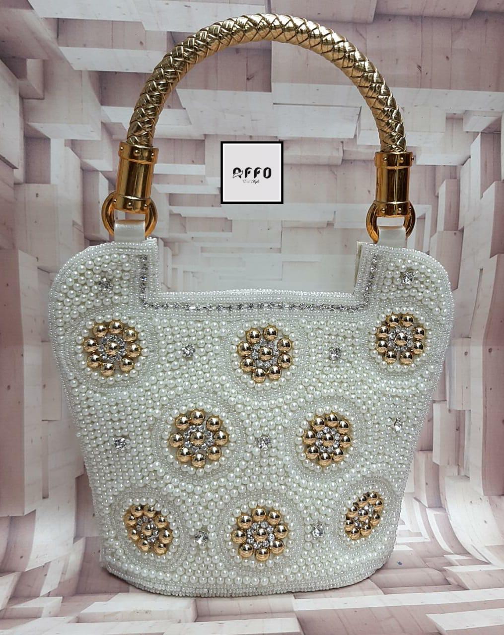 Buy SUNVIKA HOUSE Beautiful/Stylish/Trendy Golden Shoulder Handbag For  Women with Golden Moti Handle at Amazon.in