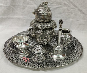 Antique Finish German Silver festival Pooja thali -SGWPTAF001 – www ...