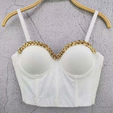 WHITE STATEMENT DAZZLING BUSTIER TOP FOR GIRLS-JBR001B